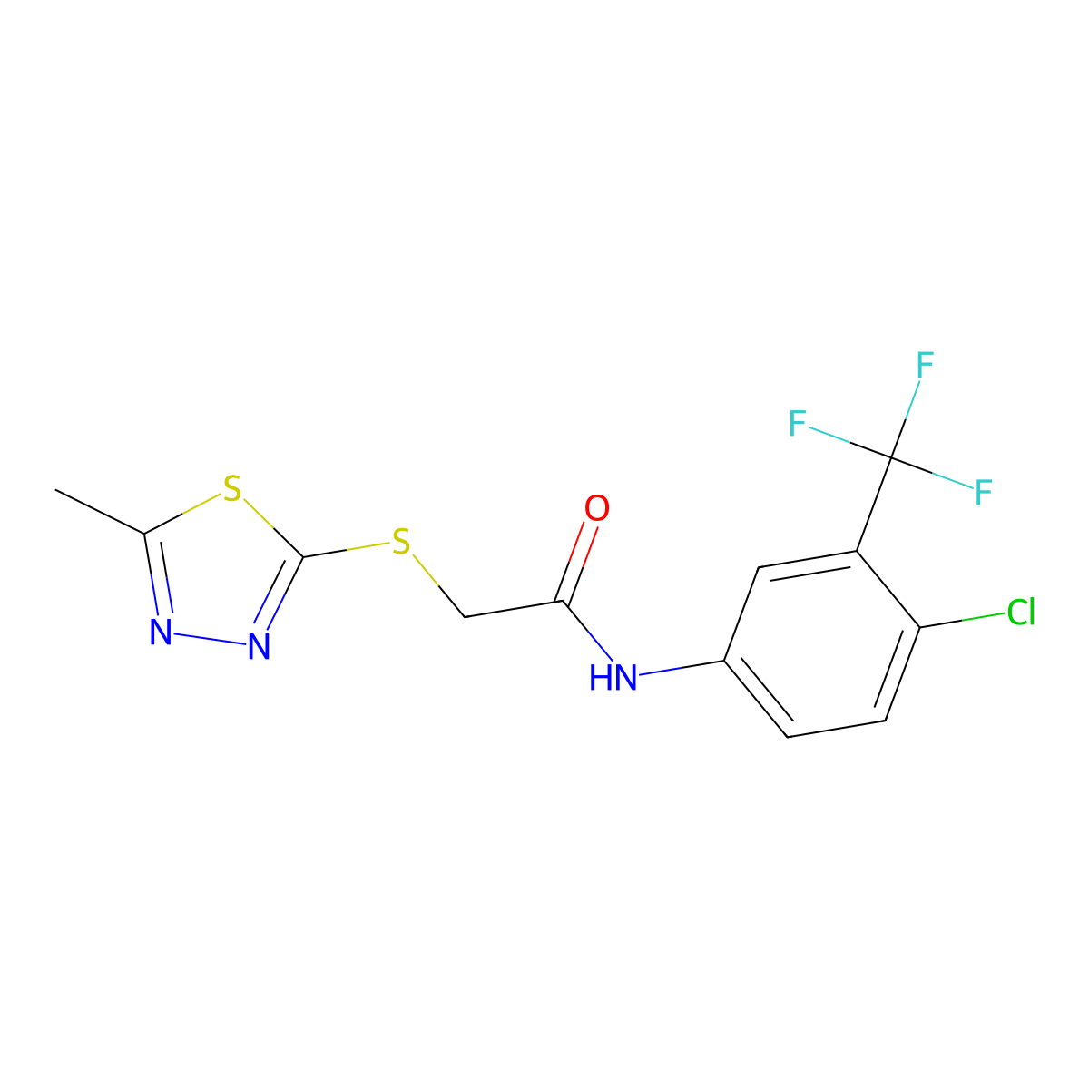 N-[4-chloro-3-(trifluoromethyl)phenyl]-2-[(5-methyl-1,3,4-thiadiazol-2-yl)sulfanyl]acetamide molecular structure, CAS 306731-90-8