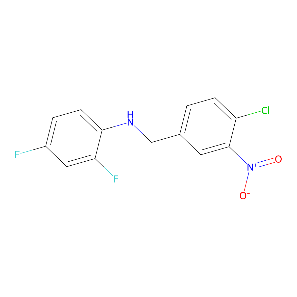 N-(4-chloro-3-nitrobenzyl)-2,4-difluoroaniline molecular structure, CAS 306731-94-2