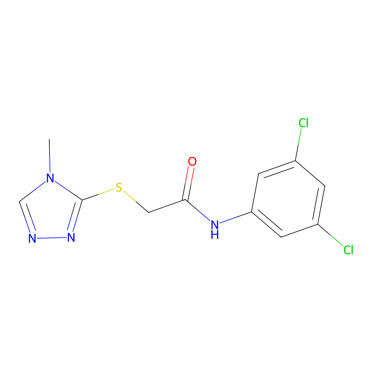 N-(3,5-dichlorophenyl)-2-[(4-methyl-4H-1,2,4-triazol-3-yl)sulfanyl]acetamide molecular structure, CAS 306731-95-3