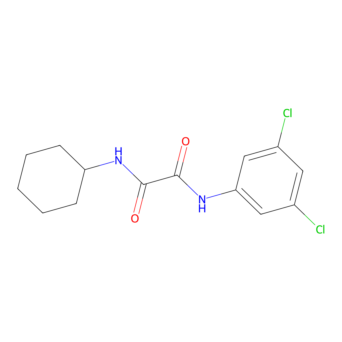 N-cyclohexyl-N'-(3,5-dichlorophenyl)oxamide molecular structure, CAS 306731-96-4