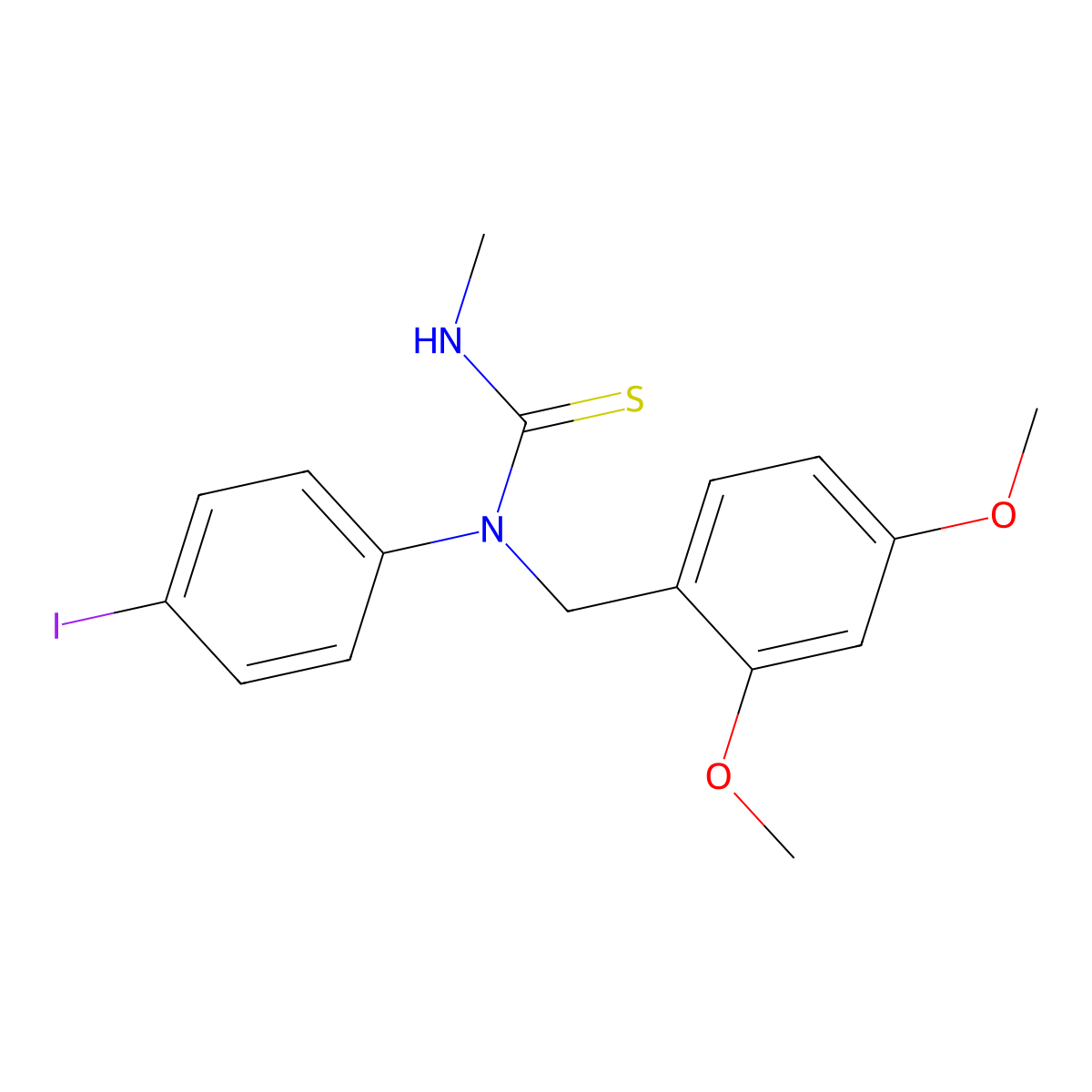 1-[(2,4-Dimethoxyphenyl)methyl]-1-(4-iodophenyl)-3-methylthiourea molecular structure, CAS 306732-00-3