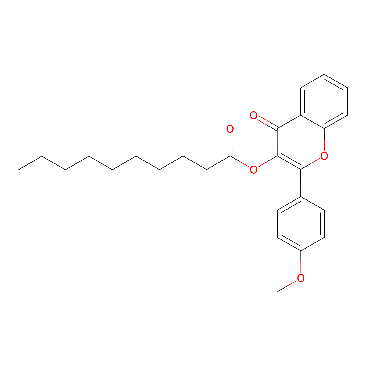 2-(4-methoxyphenyl)-4-oxo-4H-chromen-3-yl decanoate molecular structure, CAS 306732-02-5