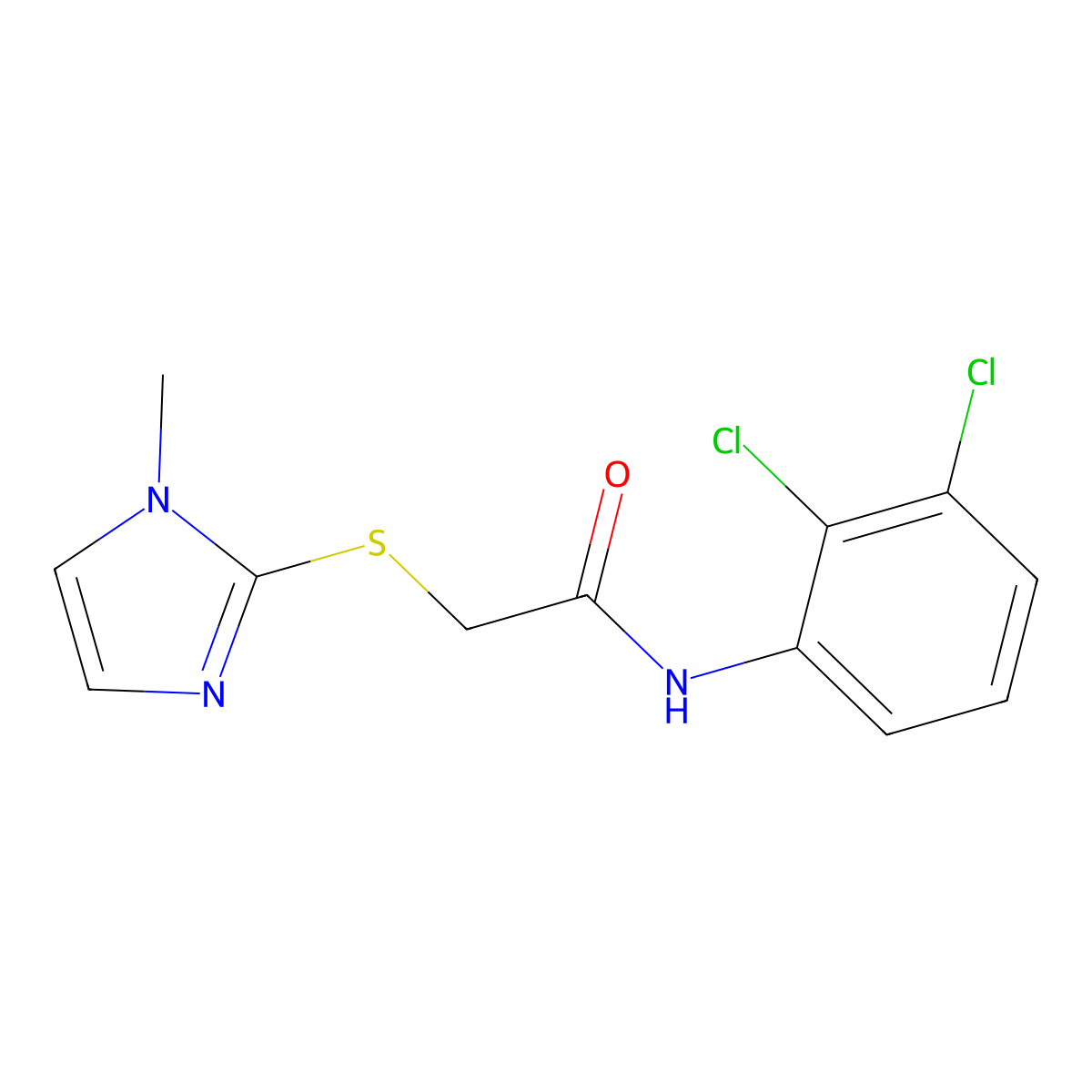 N-(2,3-dichlorophenyl)-2-[(1-methyl-1H-imidazol-2-yl)sulfanyl]acetamide molecular structure, CAS 306732-06-9