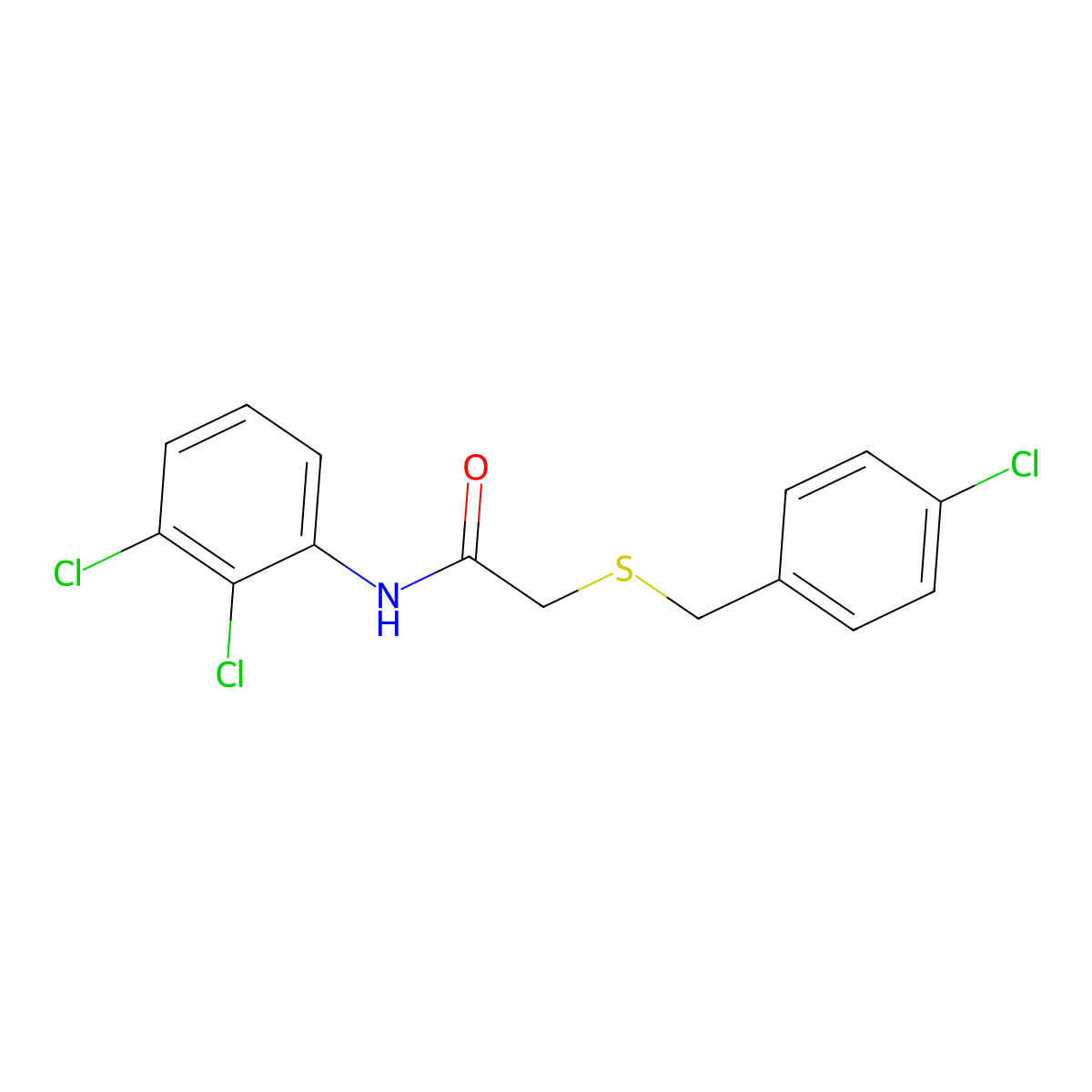 N-(2,3-dichlorophenyl)-2-[(4-chlorophenyl)methylthio]acetamide molecular structure, CAS 306732-07-0