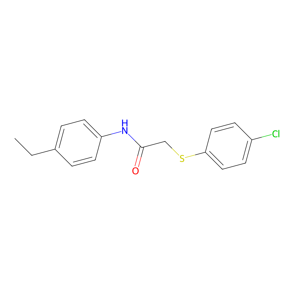2-[(4-chlorophenyl)sulfanyl]-N-(4-ethylphenyl)acetamide molecular structure, CAS 306732-09-2
