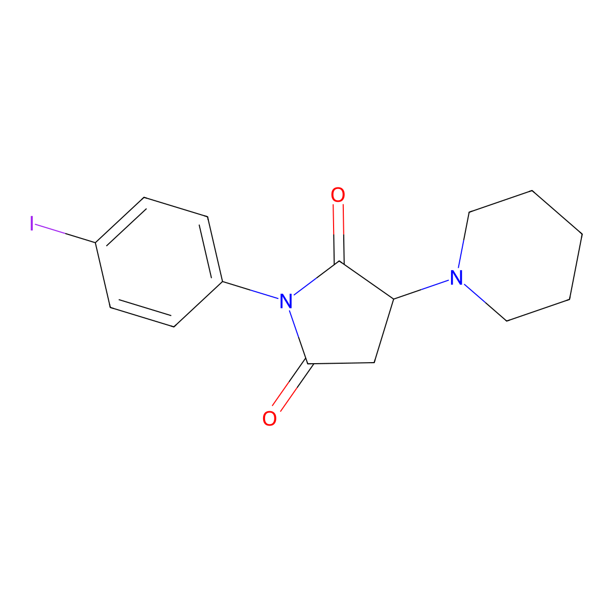 1-(4-Iodophenyl)-3-(piperidin-1-yl)pyrrolidine-2,5-dione molecular structure, CAS 306732-12-7