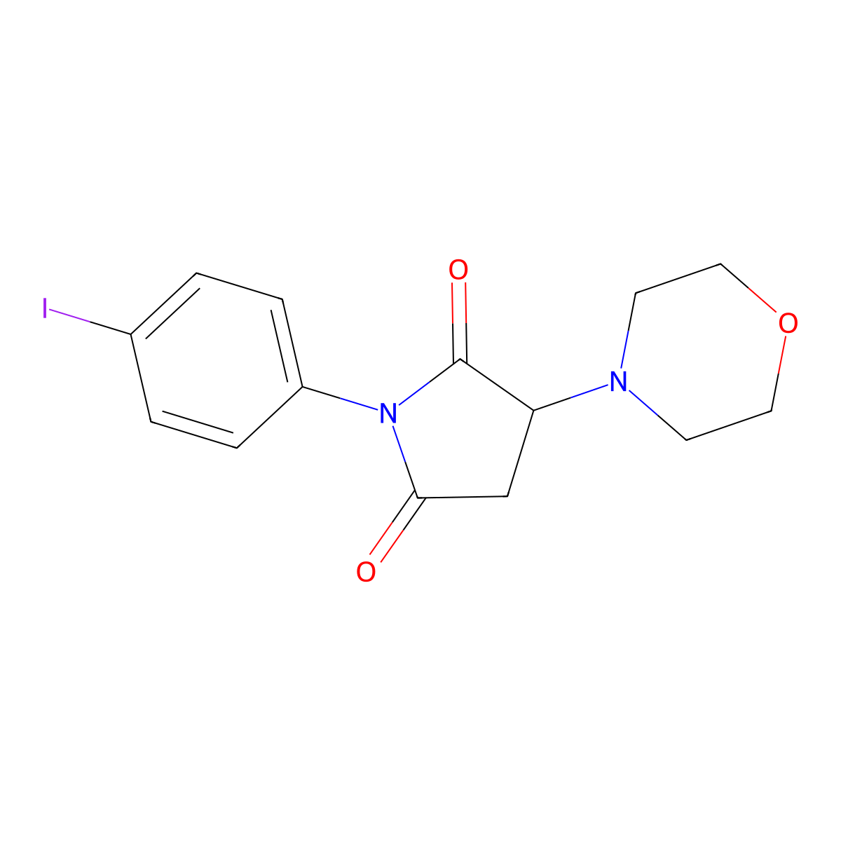 1-(4-Iodophenyl)-3-(morpholin-4-yl)pyrrolidine-2,5-dione molecular structure, CAS 306732-13-8
