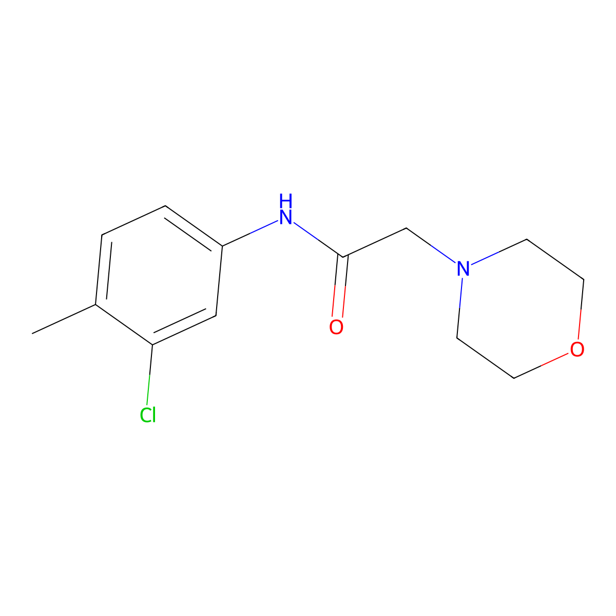 N-(3-chloro-4-methylphenyl)-2-morpholinoacetamide molecular structure, CAS 306732-14-9