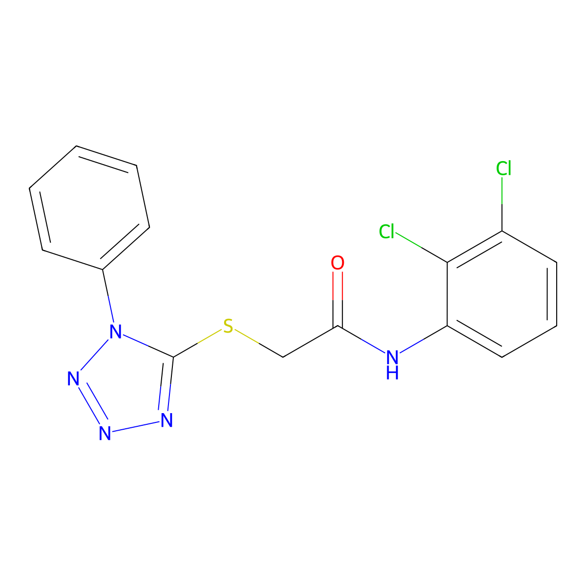 N-(2,3-dichlorophenyl)-2-(1-phenyltetrazol-5-yl)sulfanylacetamide molecular structure, CAS 306732-16-1