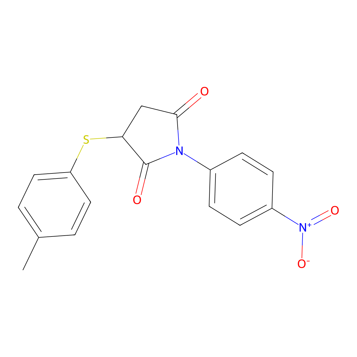3-(4-Methylphenylthio)-1-(4-nitrophenyl)azolidine-2,5-dione molecular structure, CAS 306732-17-2