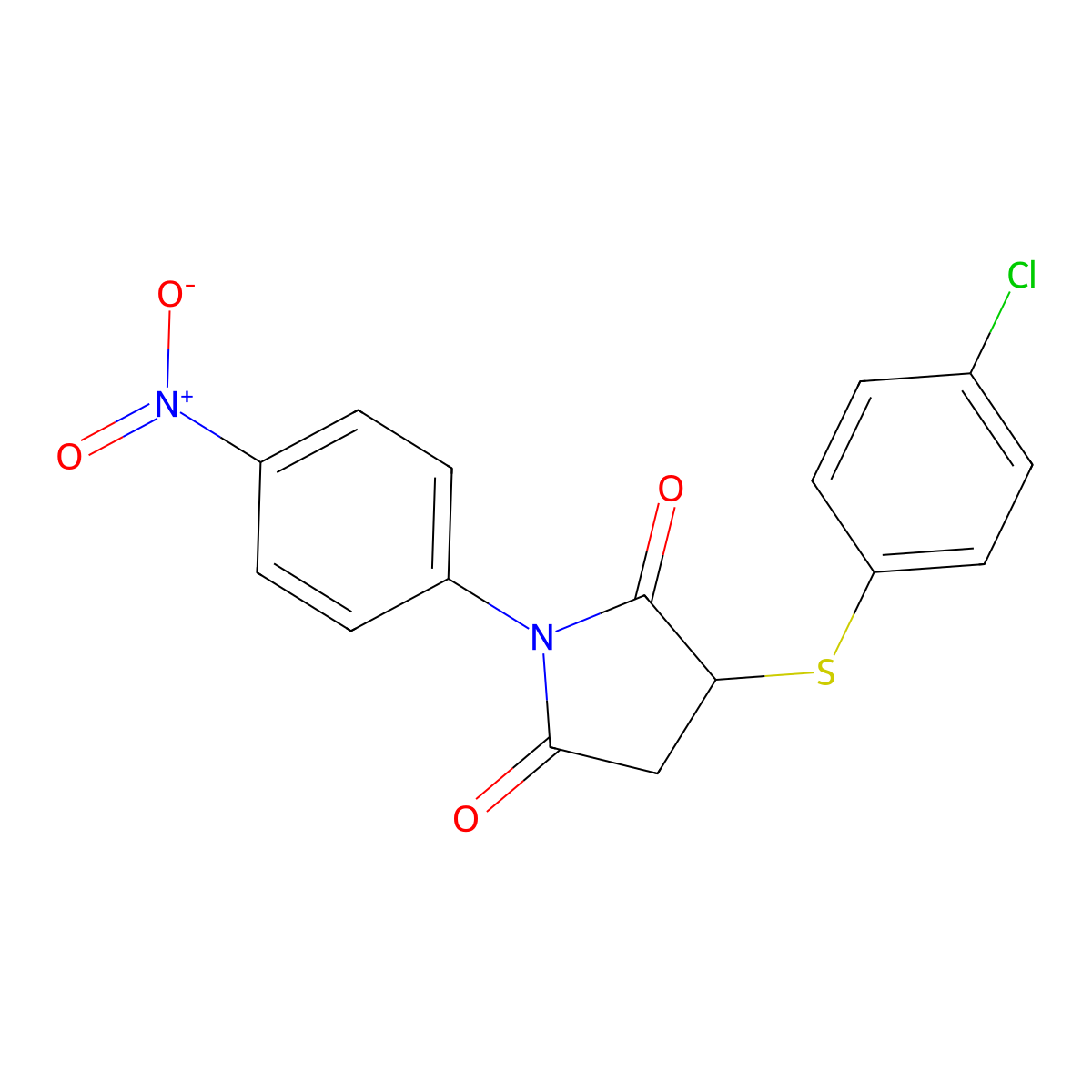 3-[(4-chlorophenyl)sulfanyl]-1-(4-nitrophenyl)dihydro-1H-pyrrole-2,5-dione molecular structure, CAS 306732-18-3