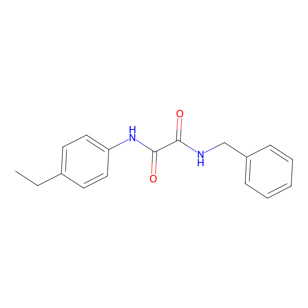 N-benzyl-N'-(4-ethylphenyl)oxamide molecular structure, CAS 306732-21-8