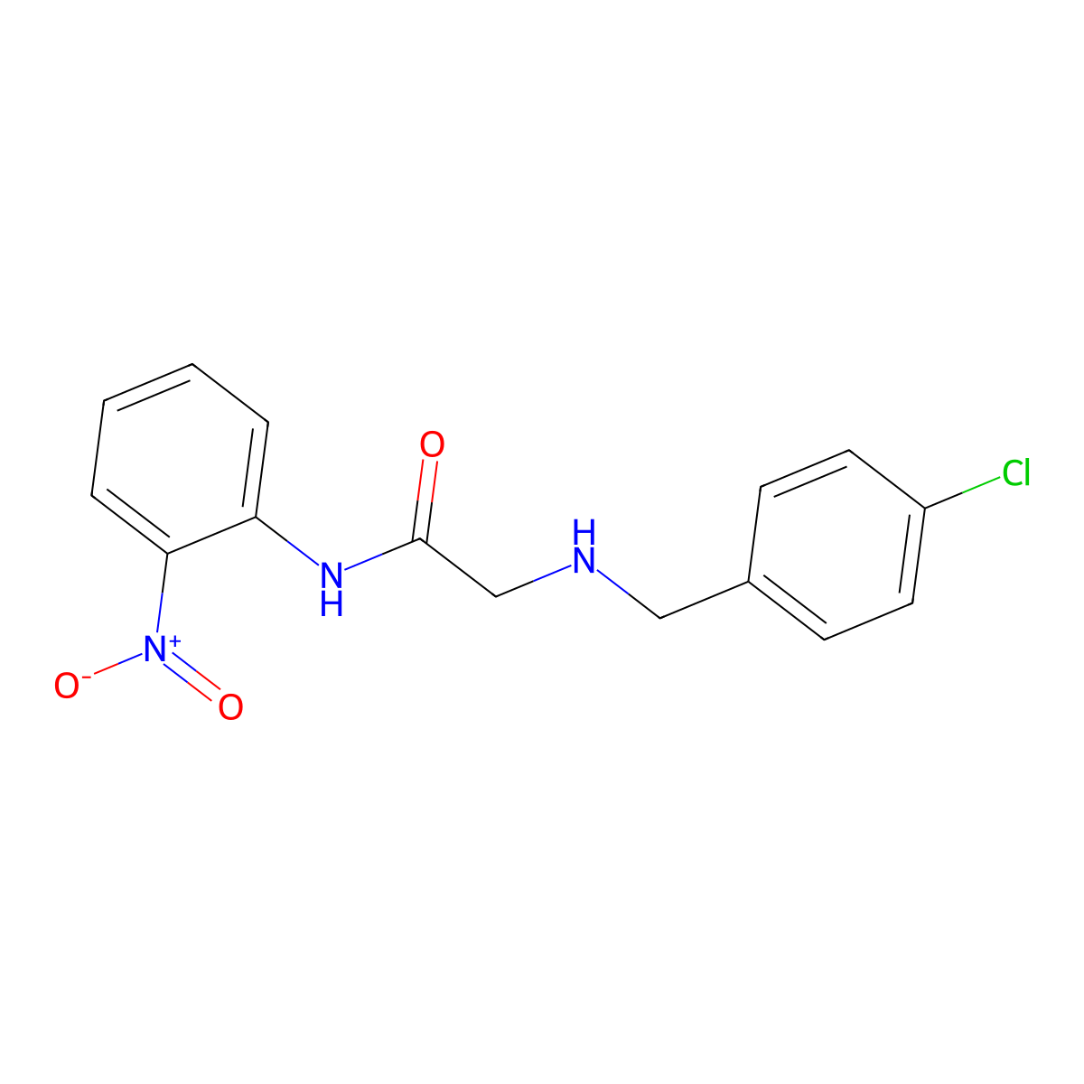 2-[(4-chlorobenzyl)amino]-N-(2-nitrophenyl)acetamide molecular structure, CAS 306732-26-3