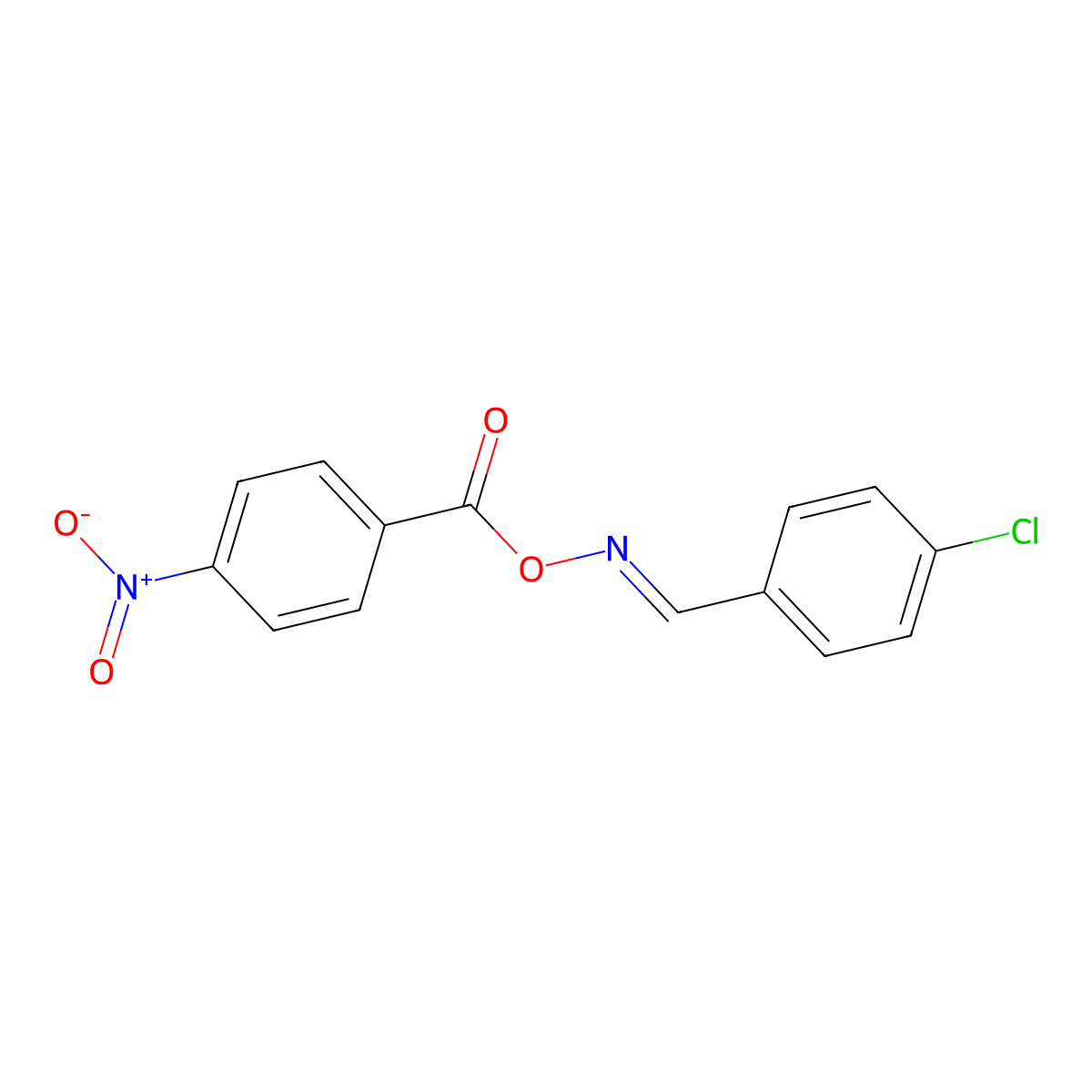 (E)-[(4-chlorophenyl)methylidene]amino 4-nitrobenzoate molecular structure, CAS 306732-27-4
