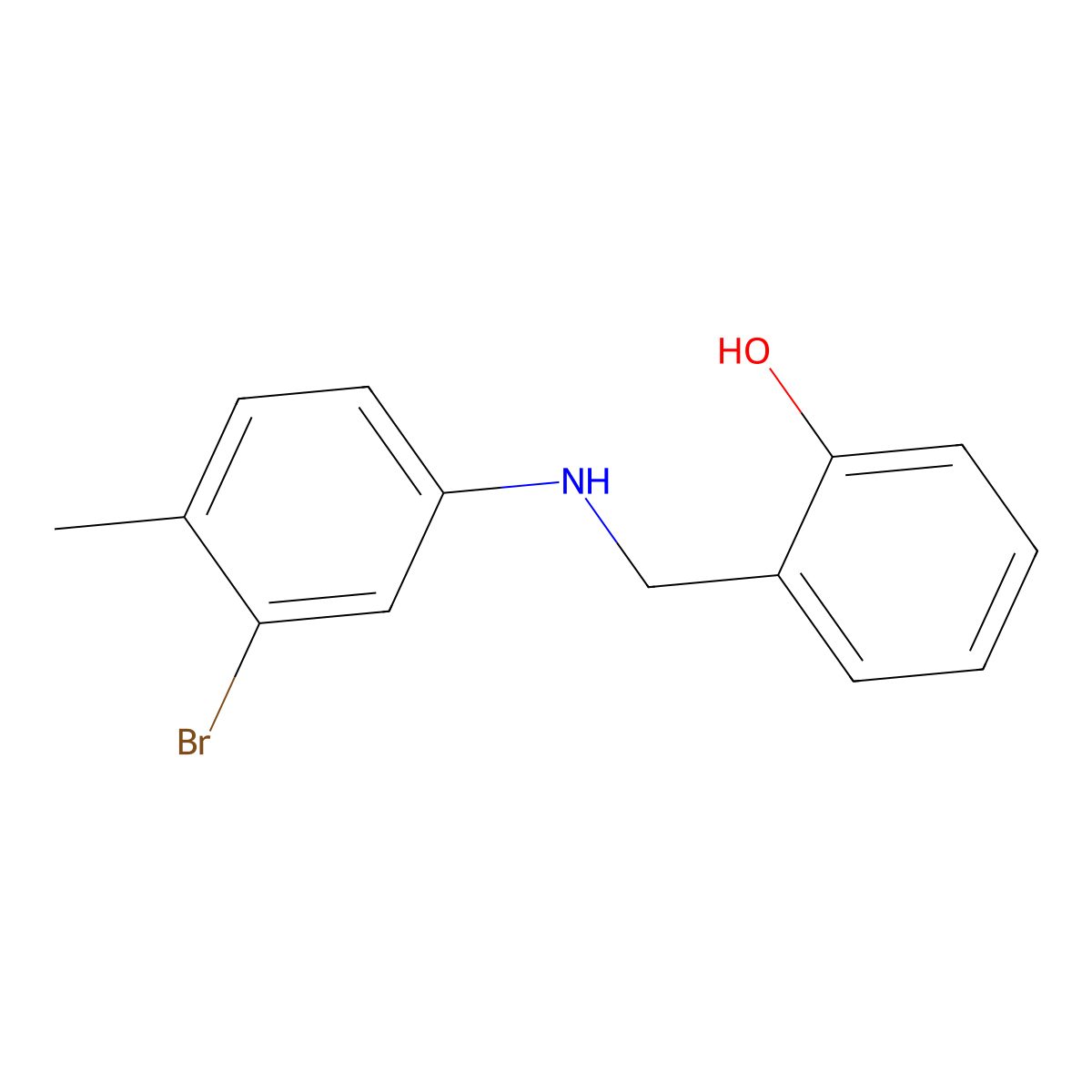 2-[(3-Bromo-4-methylanilino)methyl]benzenol molecular structure, CAS 306732-31-0