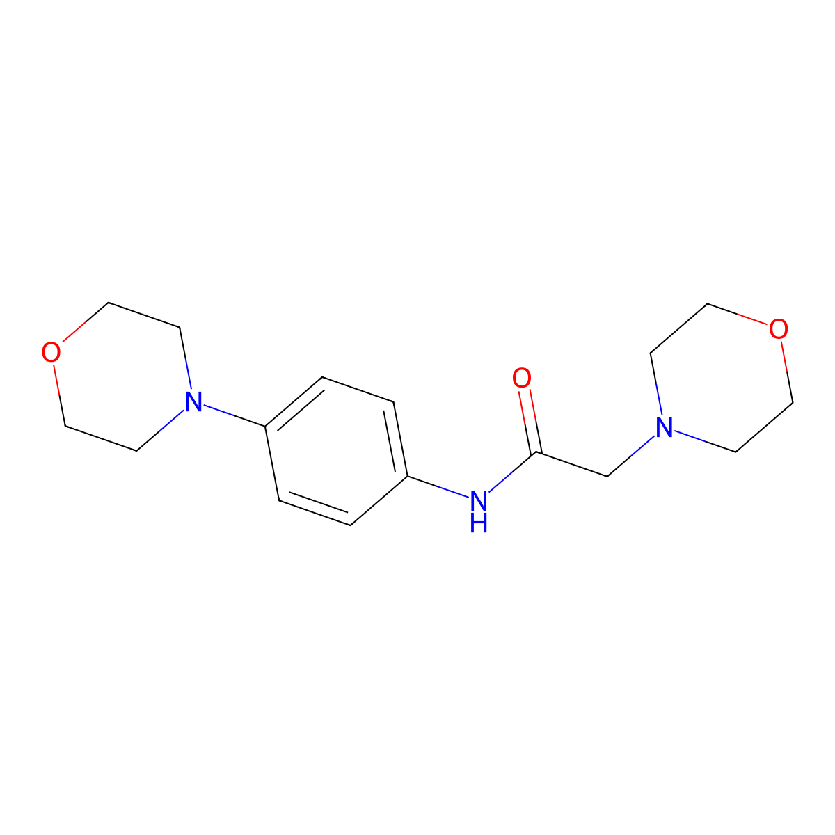 2-morpholino-N-(4-morpholinophenyl)acetamide molecular structure, CAS 306732-35-4