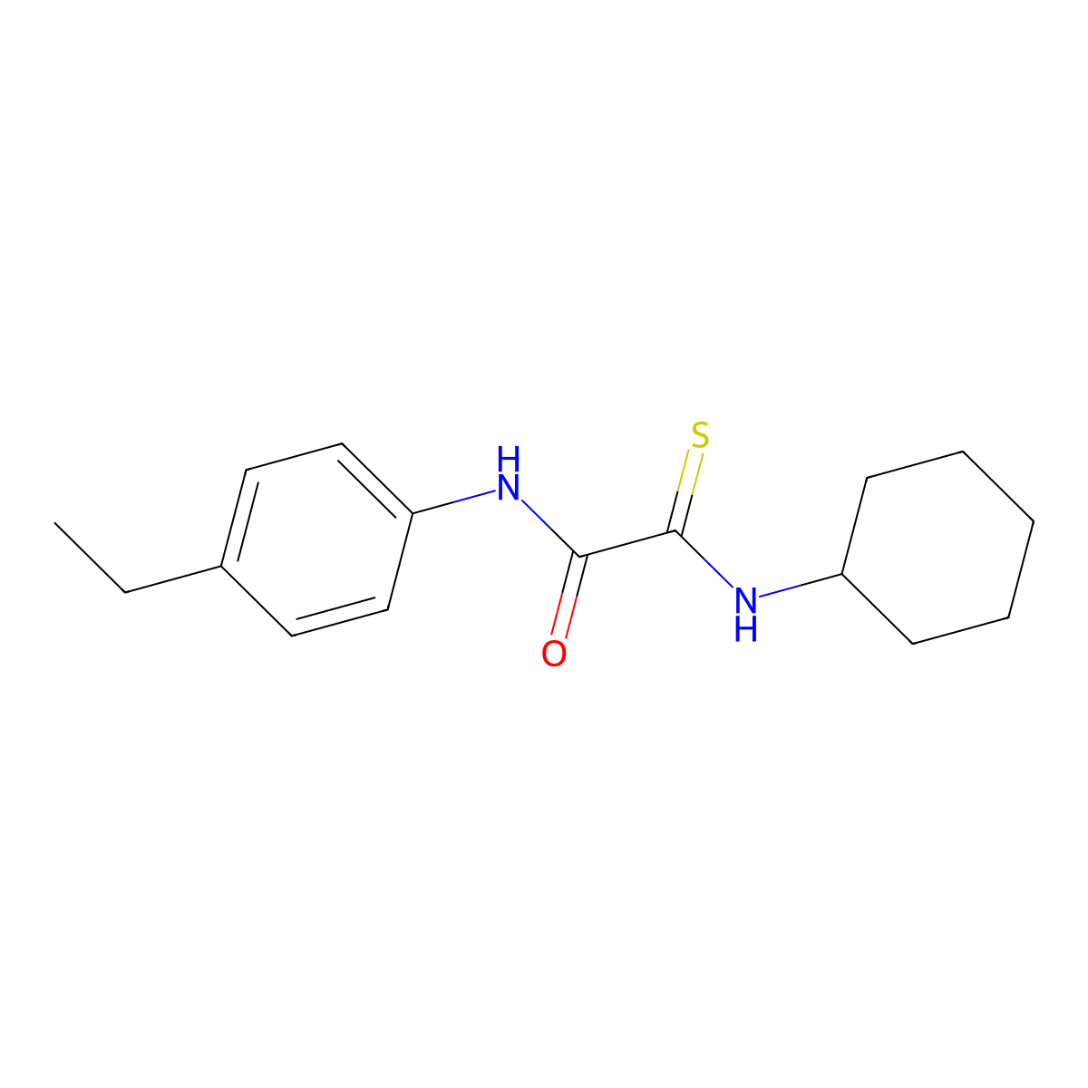 2-(cyclohexylamino)-N-(4-ethylphenyl)-2-sulfanylideneacetamide molecular structure, CAS 306732-36-5