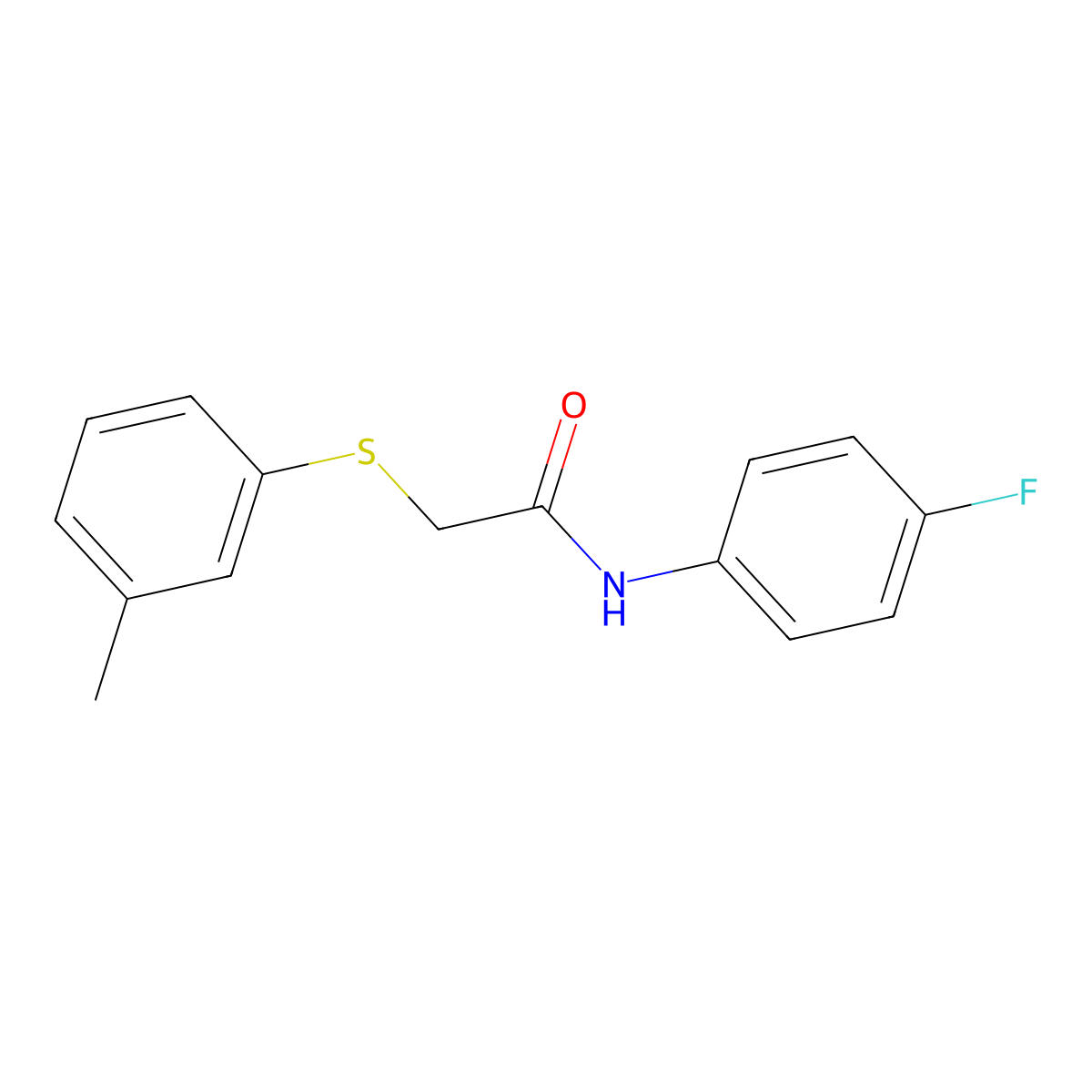 N-(4-fluorophenyl)-2-[(3-methylphenyl)sulfanyl]acetamide molecular structure, CAS 306732-39-8