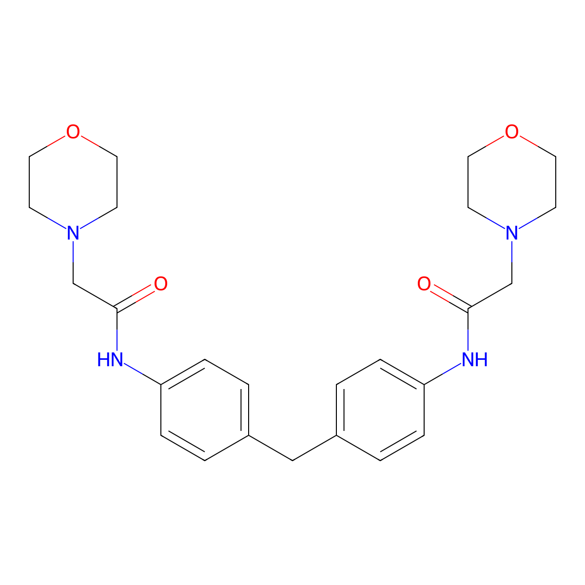 2-morpholino-N-(4-{4-[(2-morpholinoacetyl)amino]benzyl}phenyl)acetamide molecular structure, CAS 306732-42-3