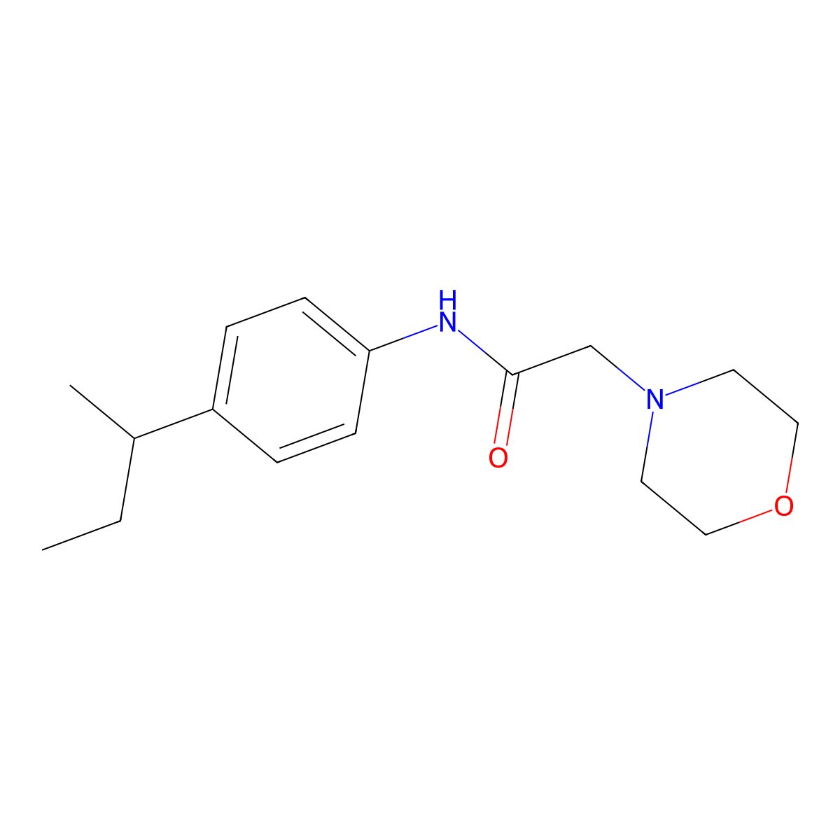 N-[4-(sec-butyl)phenyl]-2-morpholinoacetamide molecular structure, CAS 306732-46-7