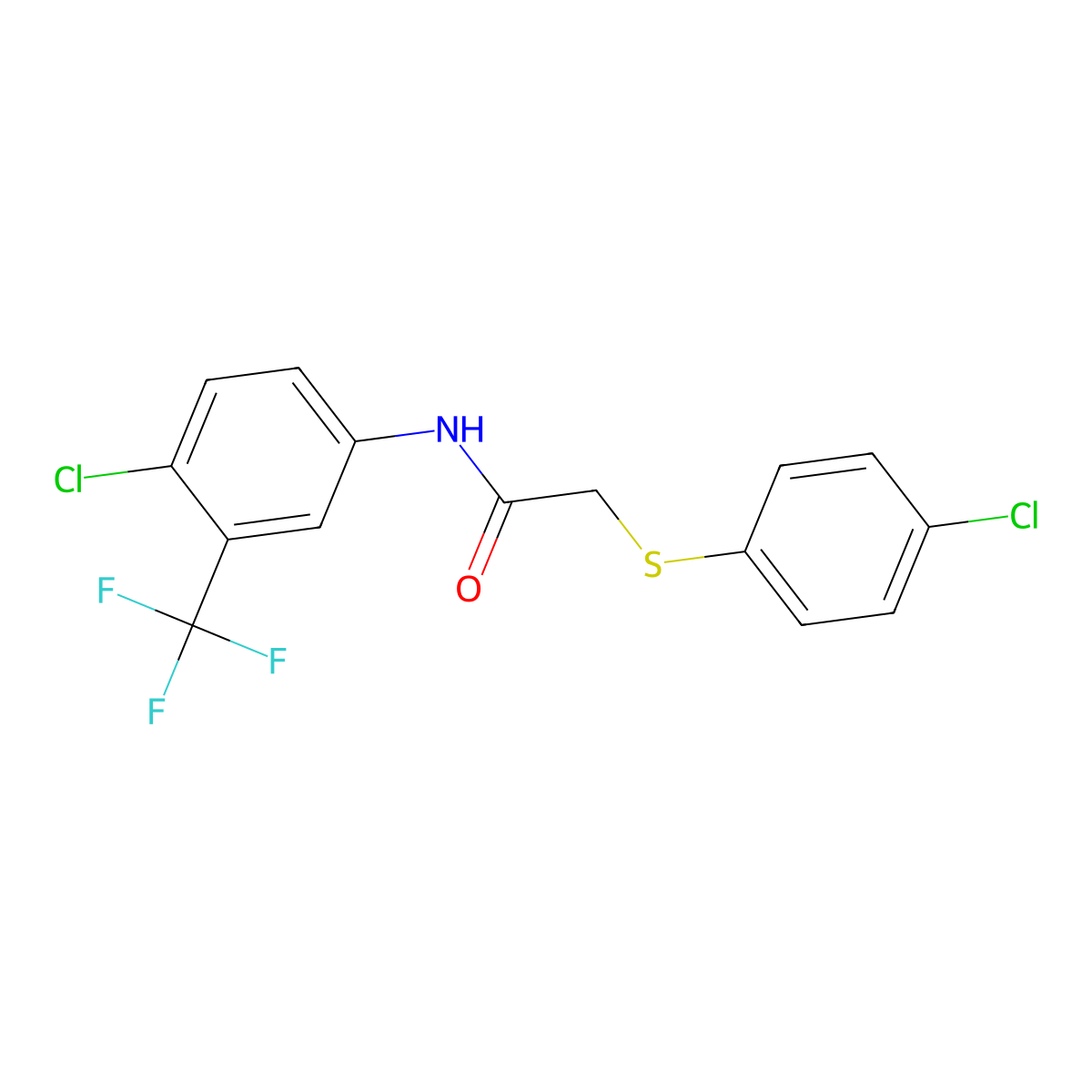 2-[(4-chlorophenyl)sulfanyl]-N-[4-chloro-3-(trifluoromethyl)phenyl]acetamide molecular structure, CAS 306732-48-9