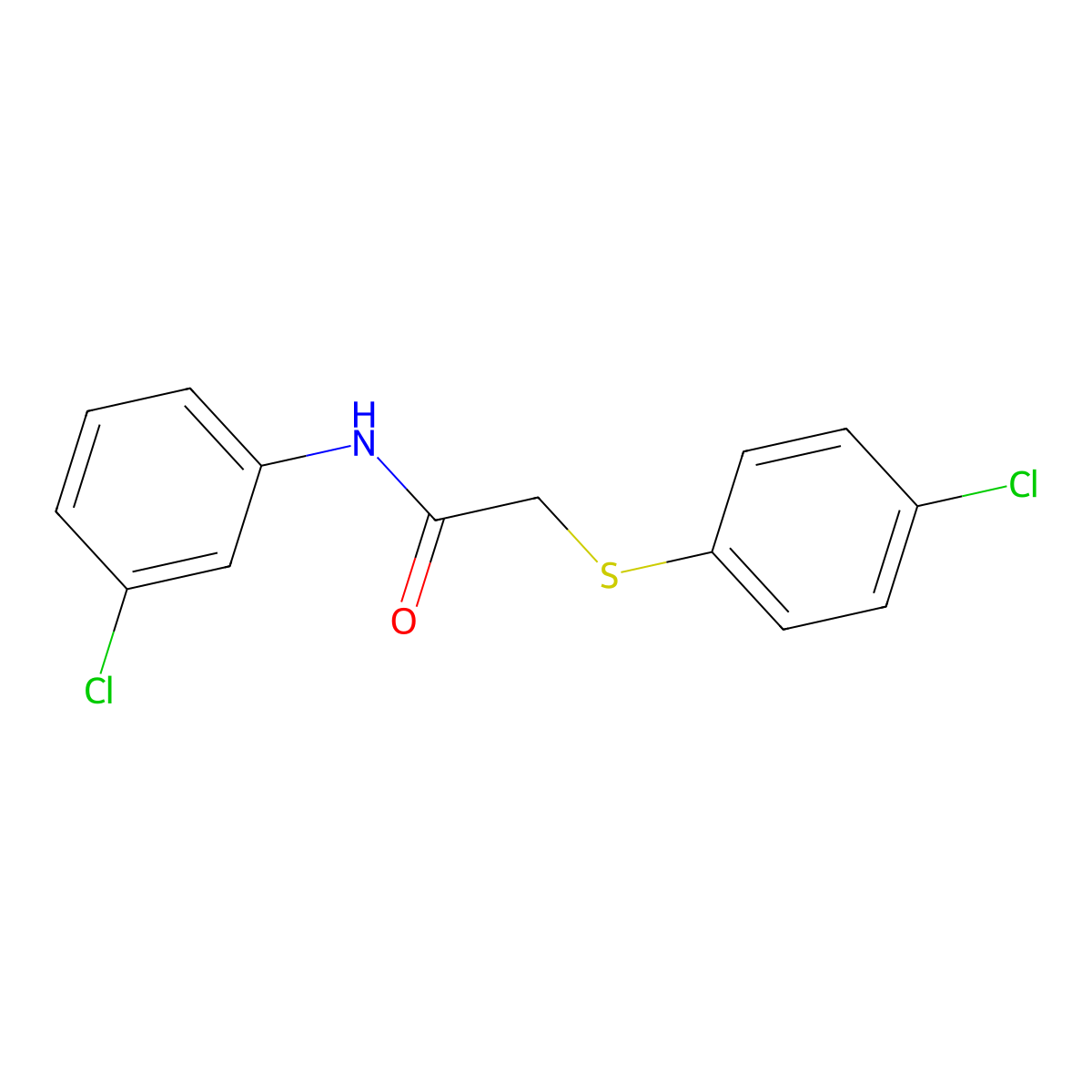 N-(3-chlorophenyl)-2-[(4-chlorophenyl)sulfanyl]acetamide molecular structure, CAS 306732-55-8