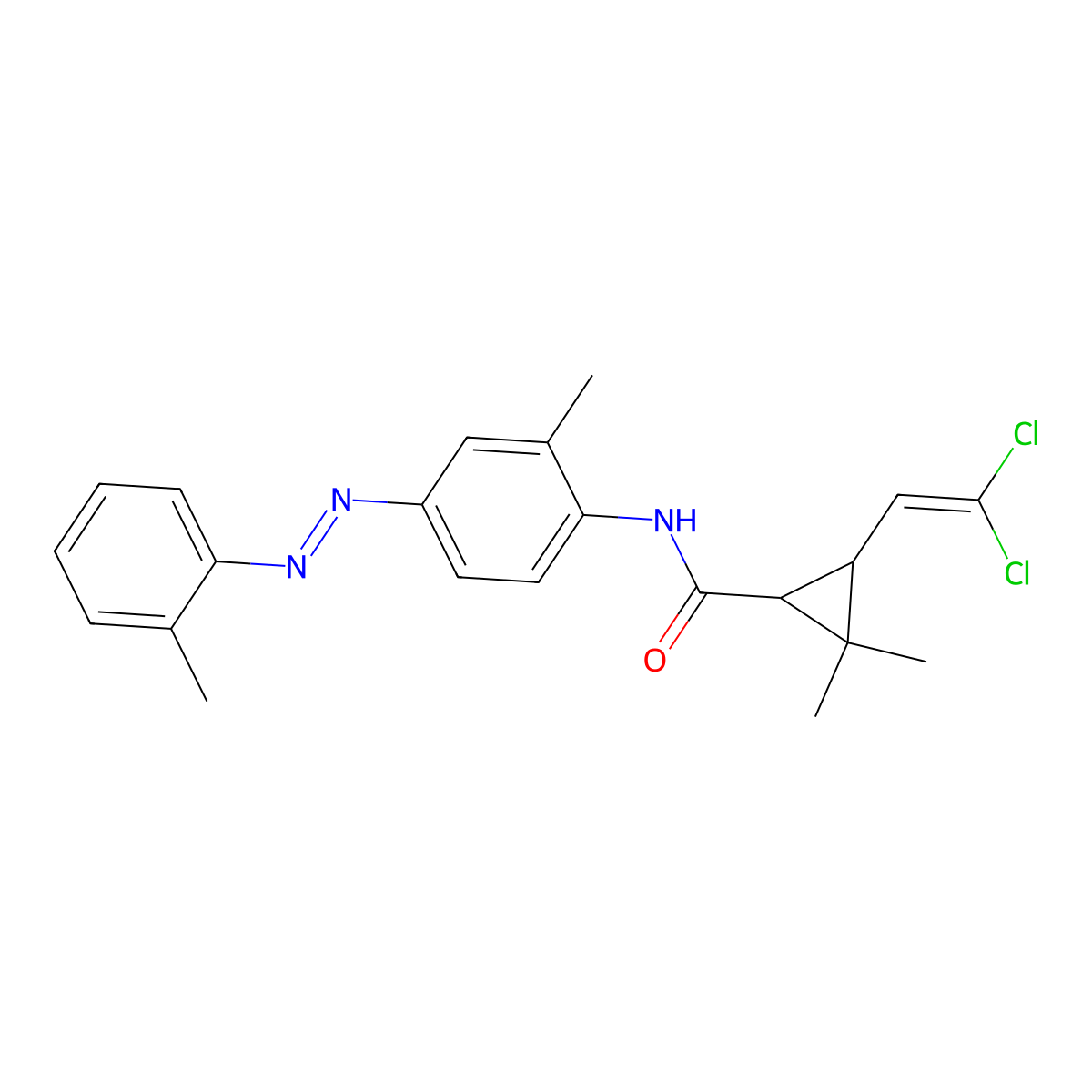 3-(2,2-dichloroethenyl)-2,2-dimethyl-N-{2-methyl-4-[(E)-(2-methylphenyl)diazenyl]phenyl}cyclopropanecarboxamide molecular structure, CAS 306732-56-9