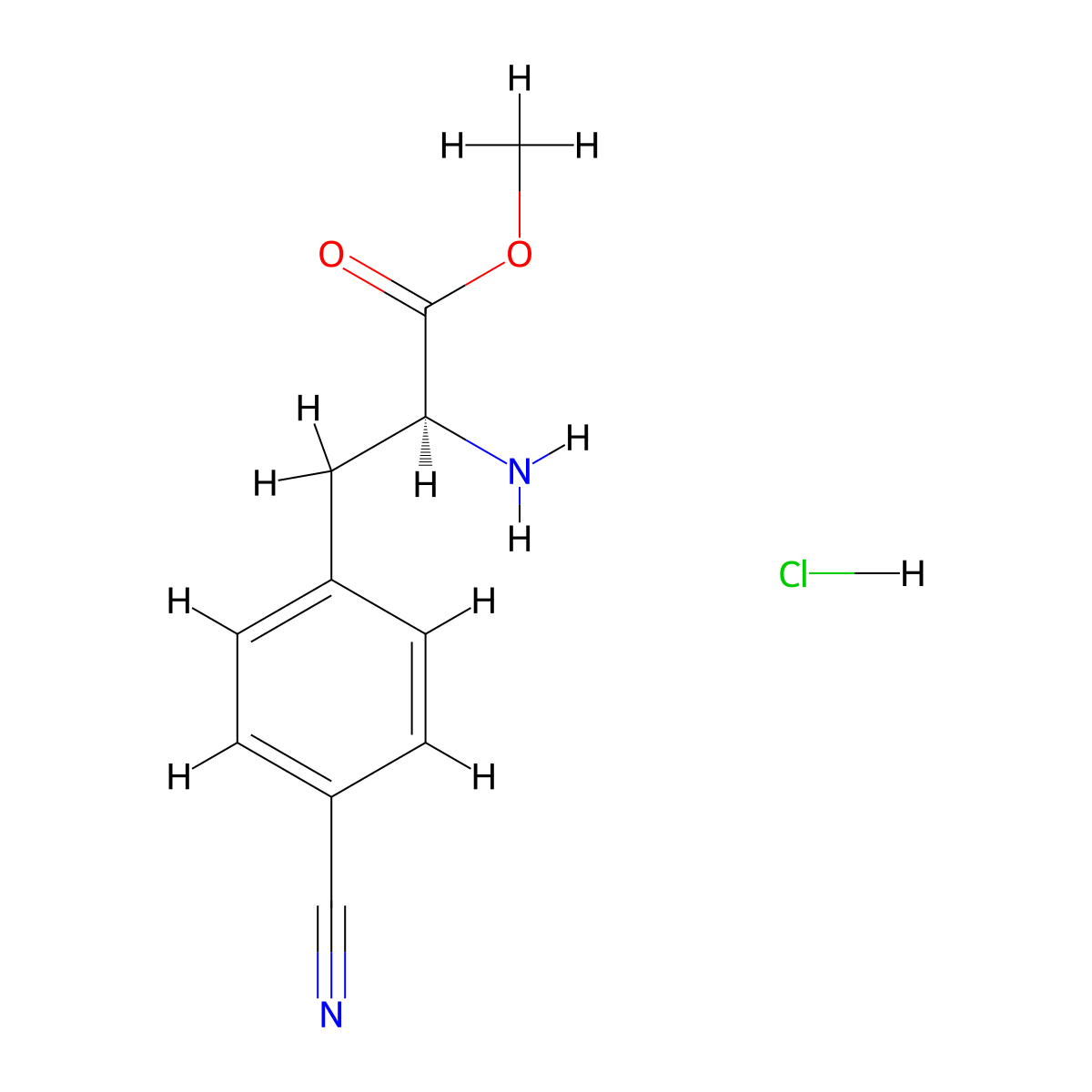 L-(S)-4-CYanophenylalanine, methyl ester HCl molecular structure, CAS 306733-12-0