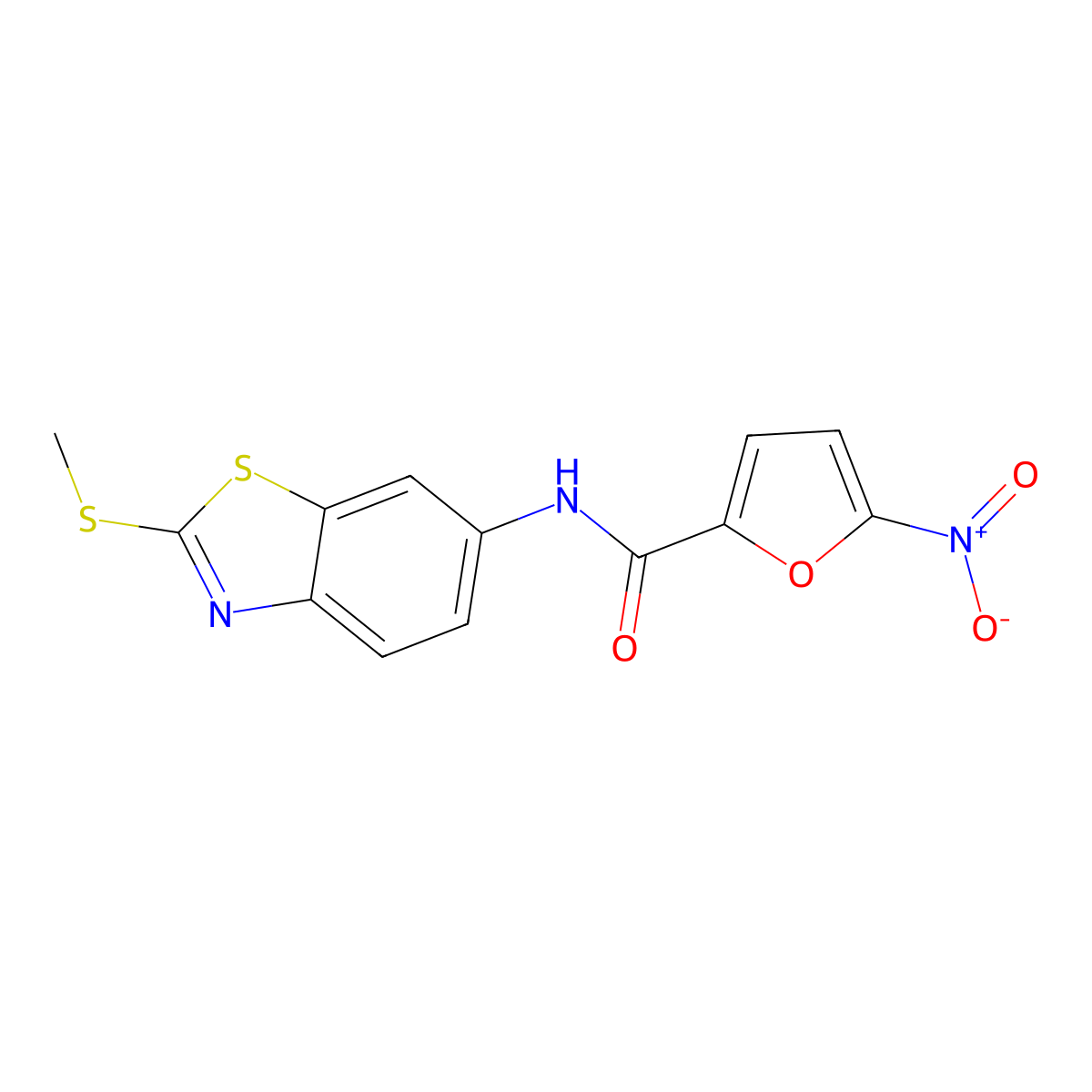 N-(2-(methylthio)benzo[d]thiazol-6-yl)-5-nitrofuran-2-carboxamide molecular structure, CAS 306735-52-4