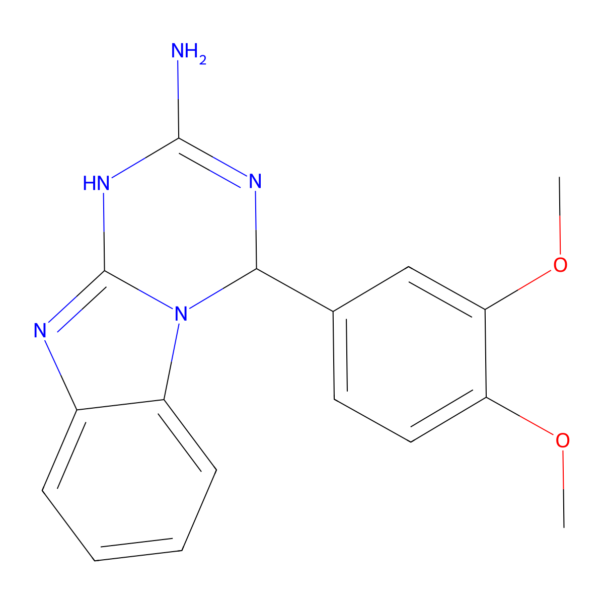 4-(3,4-Dimethoxyphenyl)-1,4-dihydro[1,3,5]triazino[1,2-a]benzimidazol-2-amine molecular structure, CAS 306735-64-8