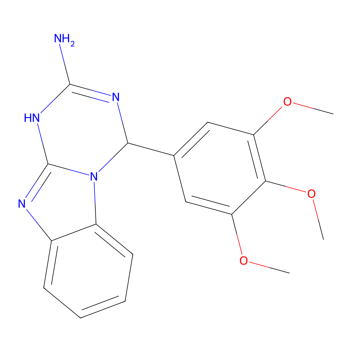 4-(3,4,5-Trimethoxyphenyl)-1,4-dihydro[1,3,5]triazino[1,2-a]benzimidazol-2-amine molecular structure, CAS 306735-68-2