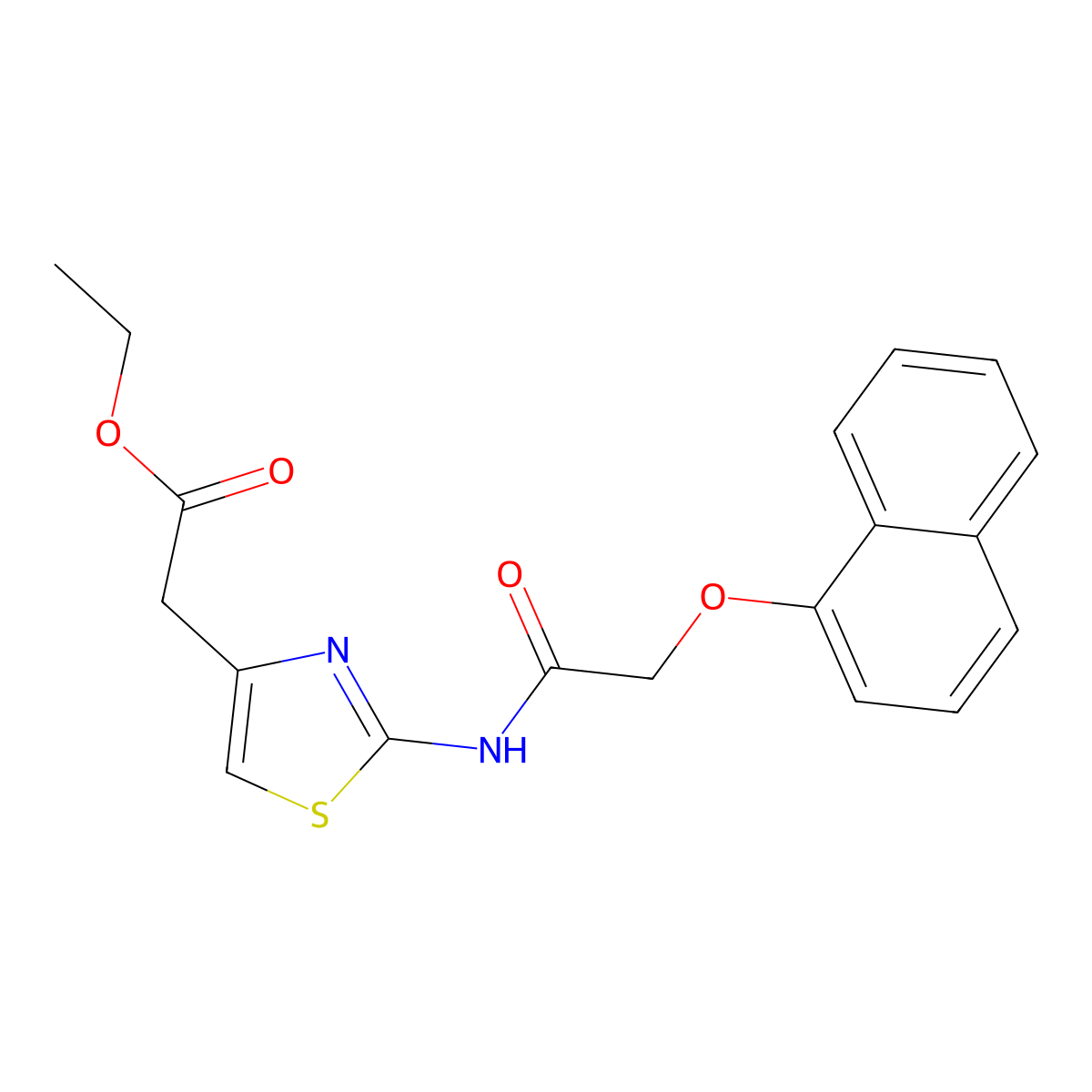 Ethyl 2-(2-(2-(naphthalen-1-yloxy)acetamido)thiazol-4-yl)acetate molecular structure, CAS 306736-54-9