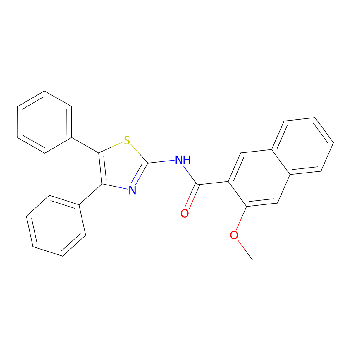 N-(4,5-diphenyl-1,3-thiazol-2-yl)-3-methoxynaphthalene-2-carboxamide molecular structure, CAS 306737-28-0