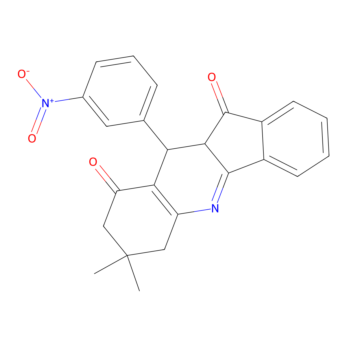 7,7-Dimethyl-10-(3-nitrophenyl)-6,8,10,10a-tetrahydroindeno[1,2-b]quinoline-9,11-dione molecular structure, CAS 306737-50-8
