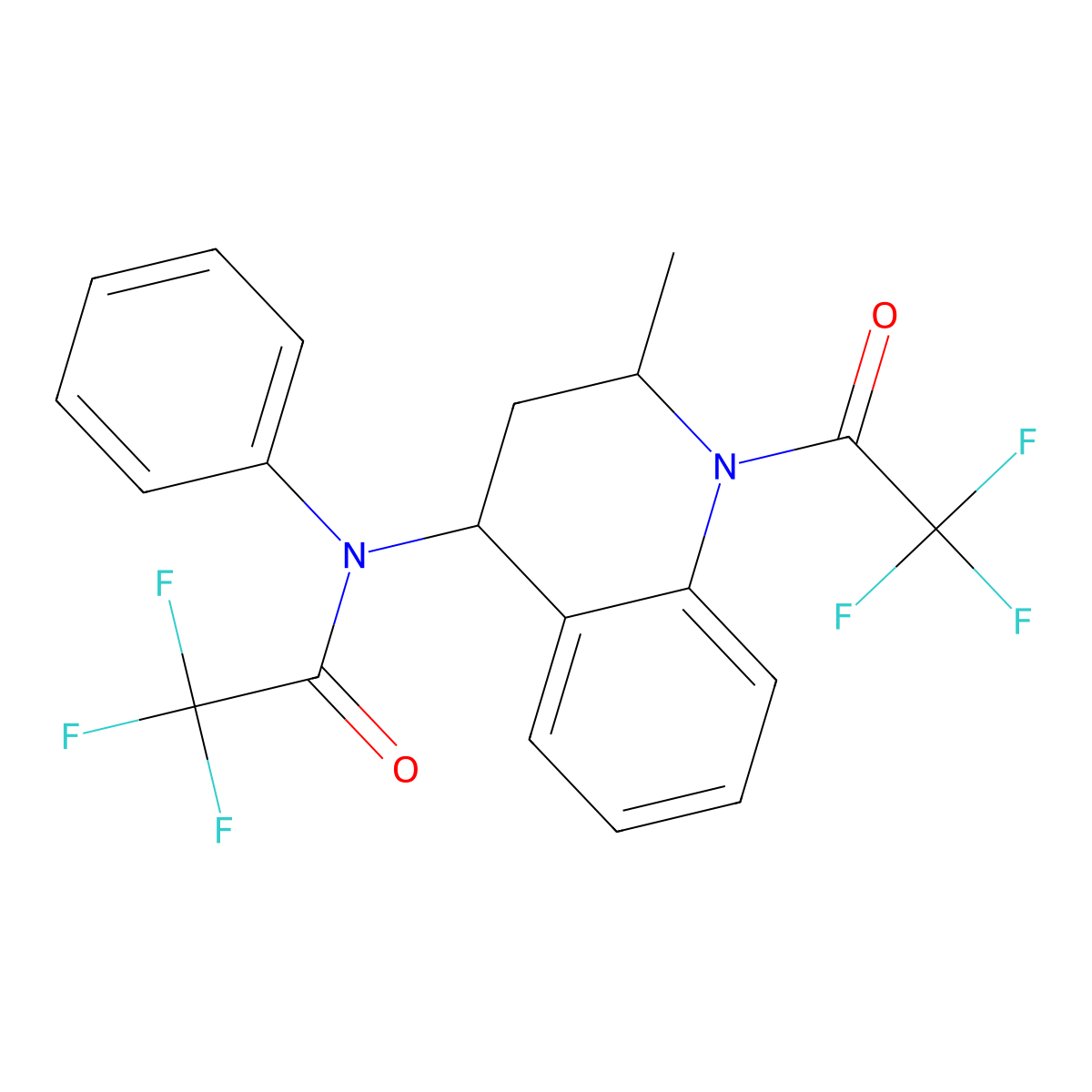 2,2,2-trifluoro-N-(2-methyl-1-(trifluoroacetyl)-1,2,3,4-tetrahydro-4-quinolinyl)-N-phenylacetamide molecular structure, CAS 306737-62-2