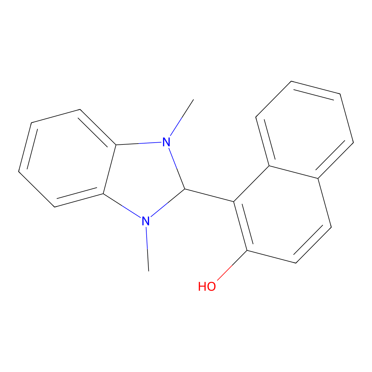 1-(1,3-dimethyl-2H-benzimidazol-2-yl)naphthalen-2-ol molecular structure, CAS 306738-39-6