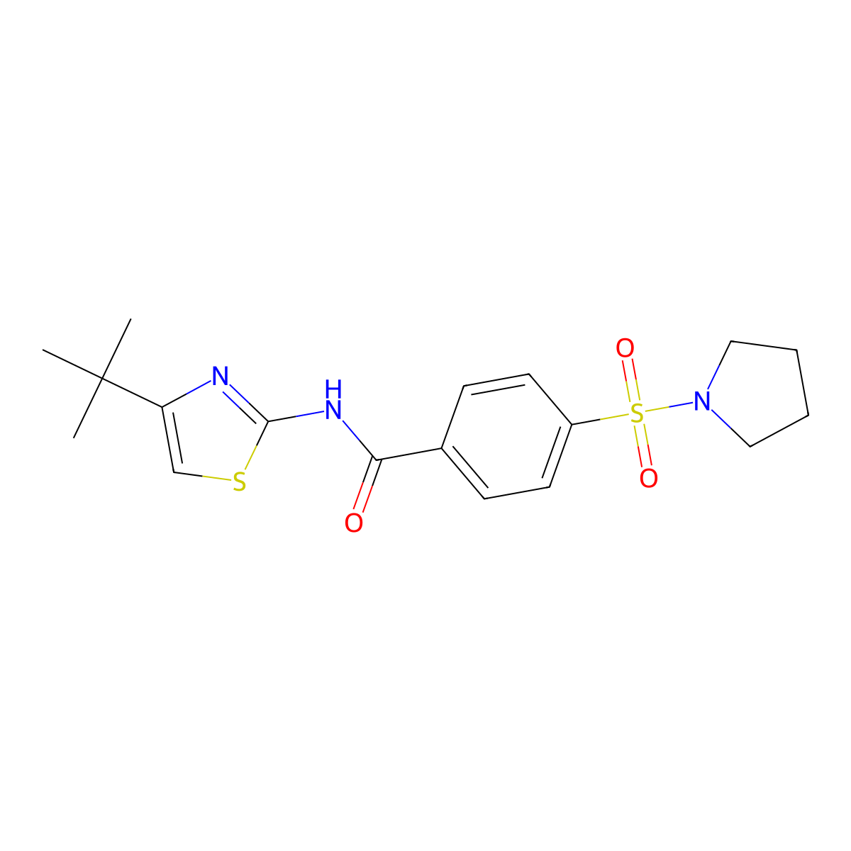 N-(4-tert-butyl-1,3-thiazol-2-yl)-4-(pyrrolidine-1-sulfonyl)benzamide molecular structure, CAS 306738-52-3