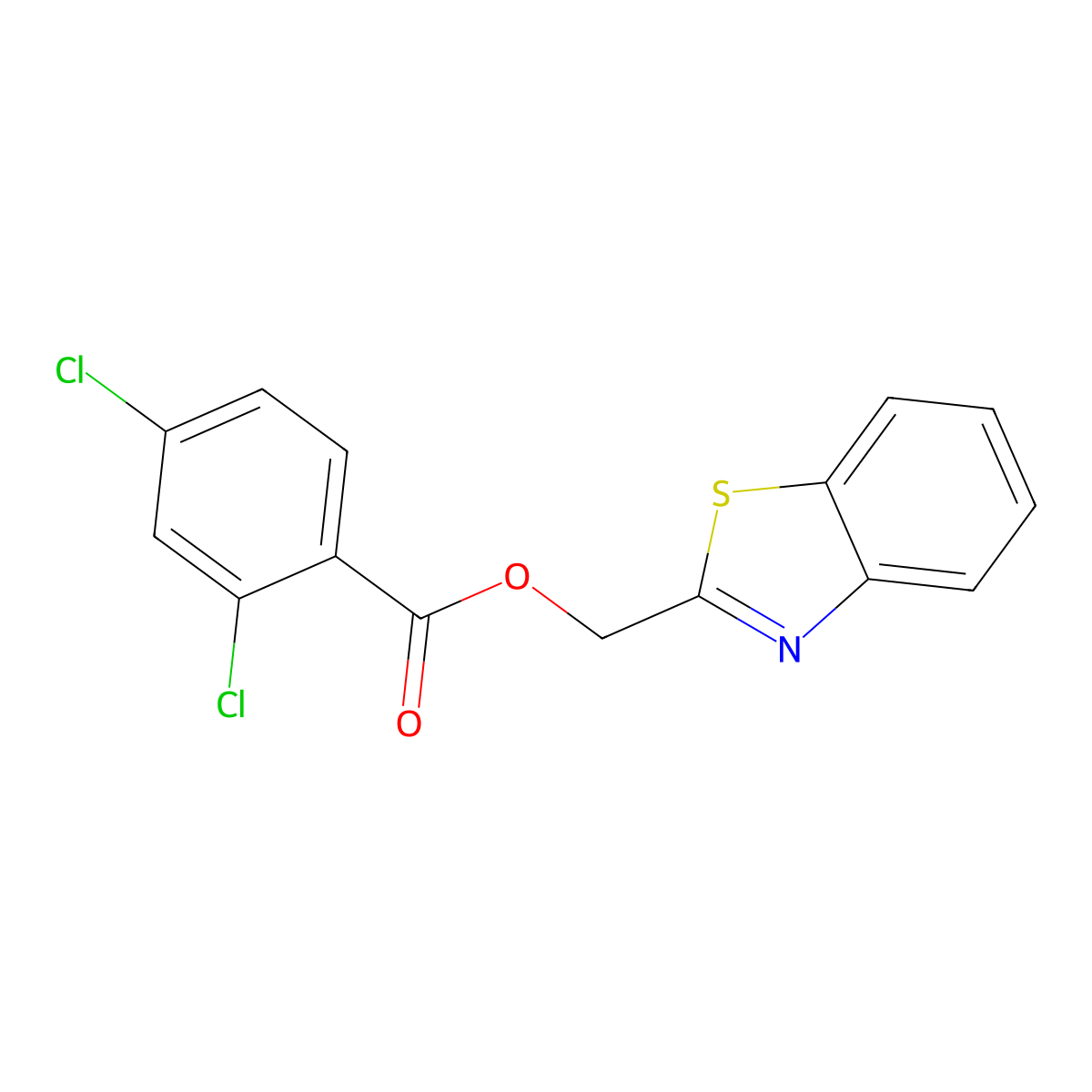 Benzo[d]thiazol-2-ylmethyl 2,4-dichlorobenzoate molecular structure, CAS 306738-65-8