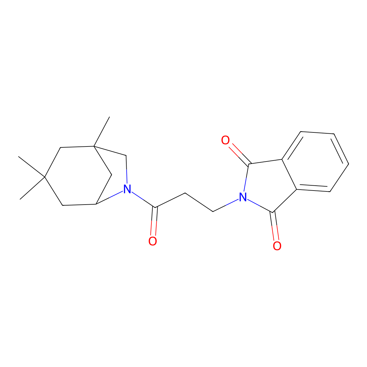 2-[3-Oxo-3-(3,3,5-trimethyl-7-azabicyclo[3.2.1]octan-7-yl)propyl]isoindole-1,3-dione molecular structure, CAS 306738-73-8
