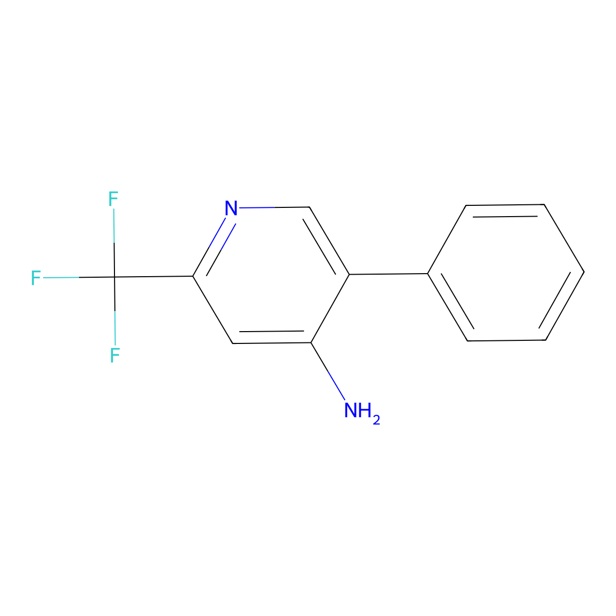 4-Amino-5-phenyl-2-(trifluoromethyl)pyridine molecular structure, CAS 306739-60-6