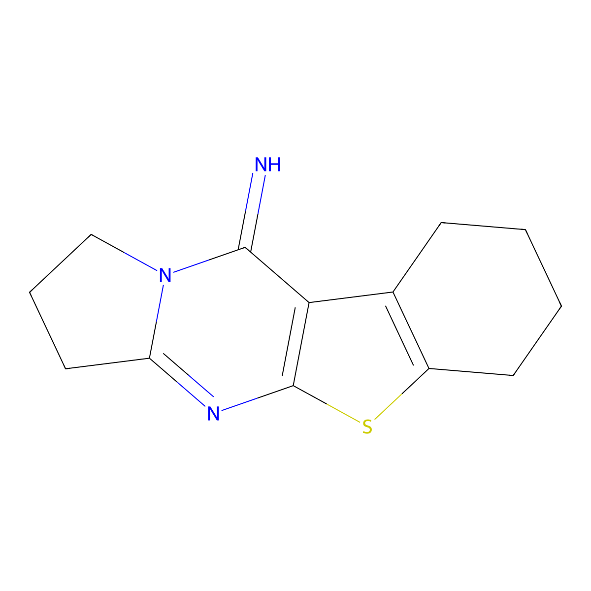 2,3,6,7,8,9-Hexahydro[1]benzothieno[2,3-d]pyrrolo[1,2-a]pyrimidin-10(1H)-imine molecular structure, CAS 306743-03-3