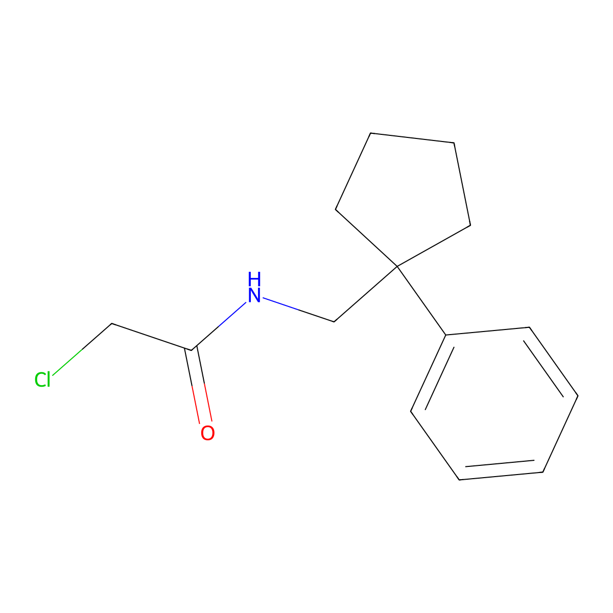 2-chloro-N-[(1-phenylcyclopentyl)methyl]acetamide molecular structure, CAS 306743-10-2