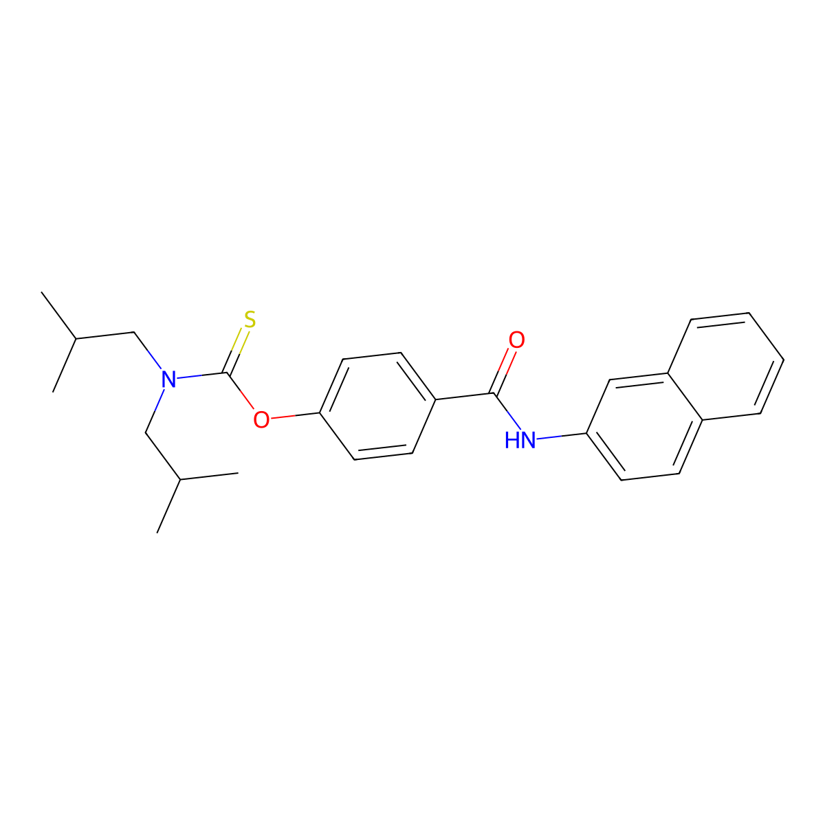 O-[4-(naphthalen-2-ylcarbamoyl)phenyl] bis(2-methylpropyl)carbamothioate molecular structure, CAS 306743-11-3
