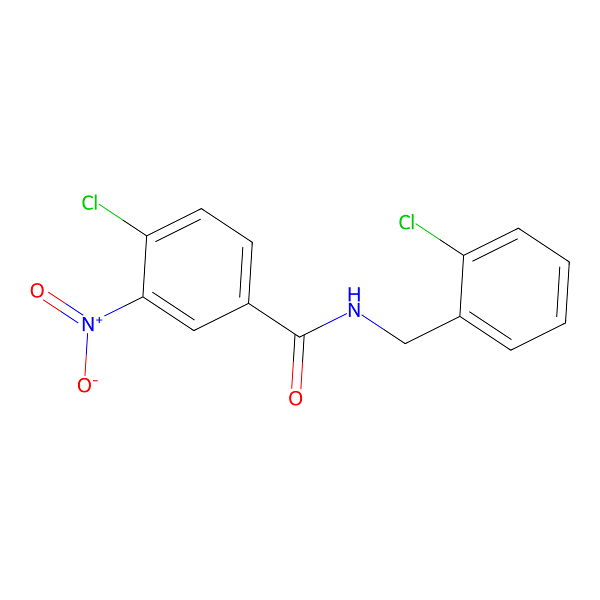 4-chloro-N-(2-chlorobenzyl)-3-nitrobenzamide molecular structure, CAS 306743-20-4