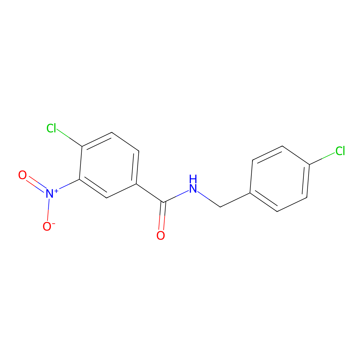 4-chloro-N-(4-chlorobenzyl)-3-nitrobenzamide molecular structure, CAS 306743-21-5