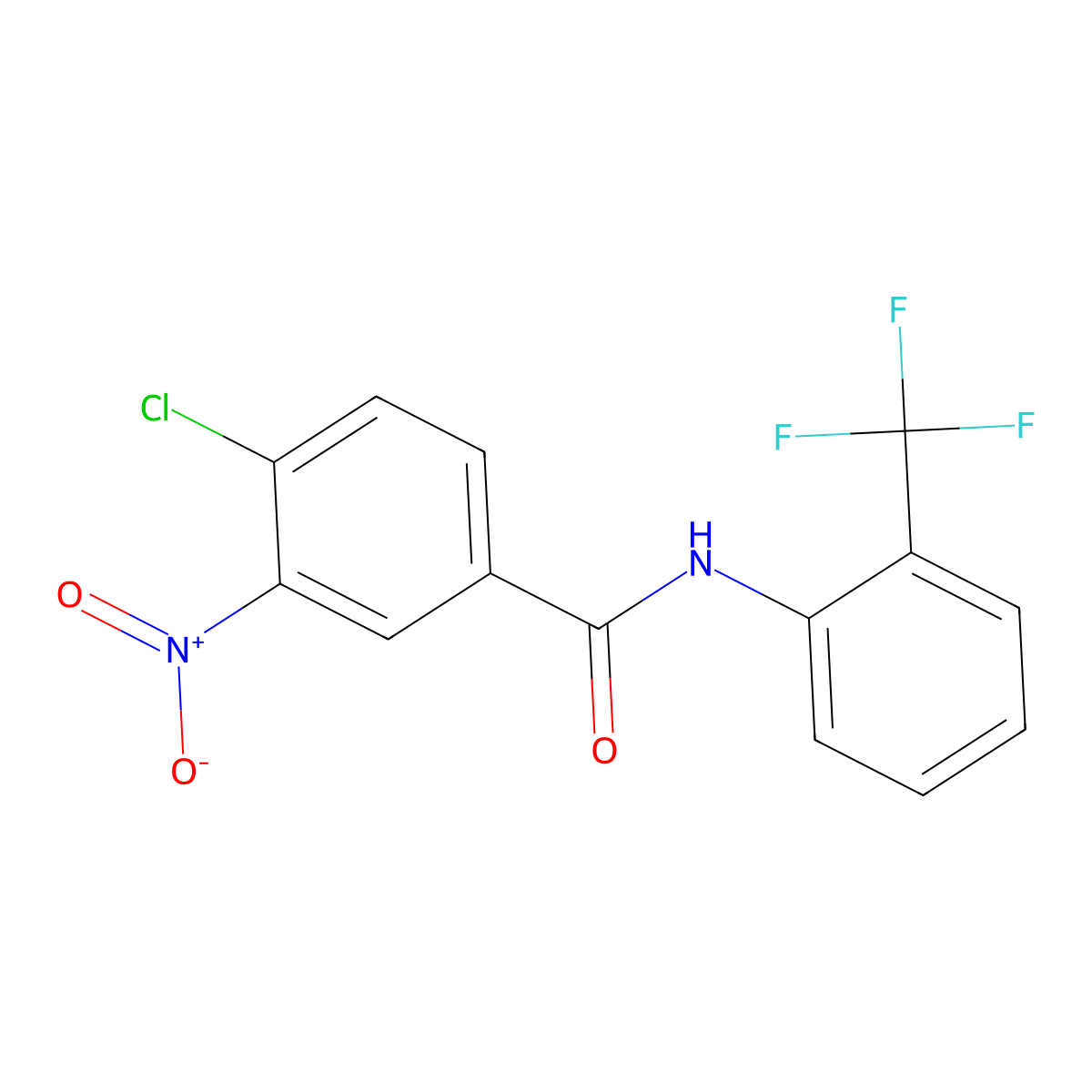 4-Chloro-3-nitro-N-[2-(trifluoromethyl)phenyl]benzamide molecular structure, CAS 306743-23-7