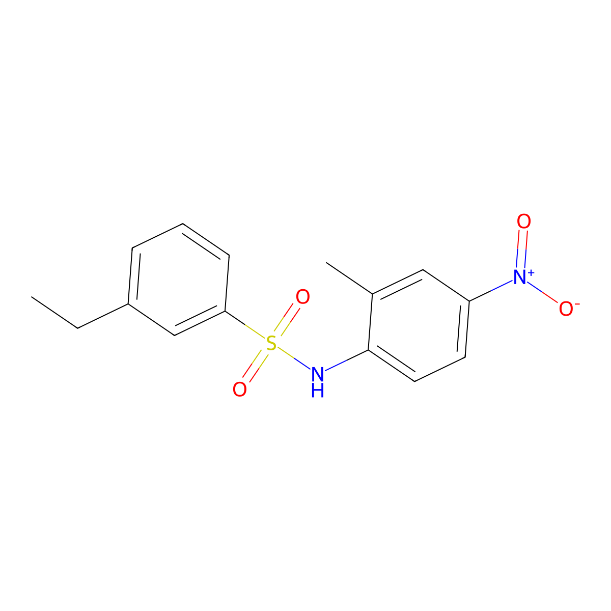 3-Ethyl-N-(2-methyl-4-nitrophenyl)benzenesulfonamide molecular structure, CAS 306743-38-4