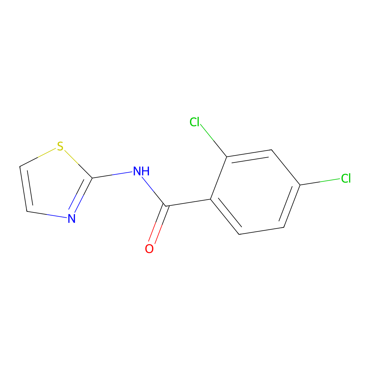 2,4-Dichloro-N-(1,3-thiazol-2-yl)benzamide molecular structure, CAS 306743-47-5