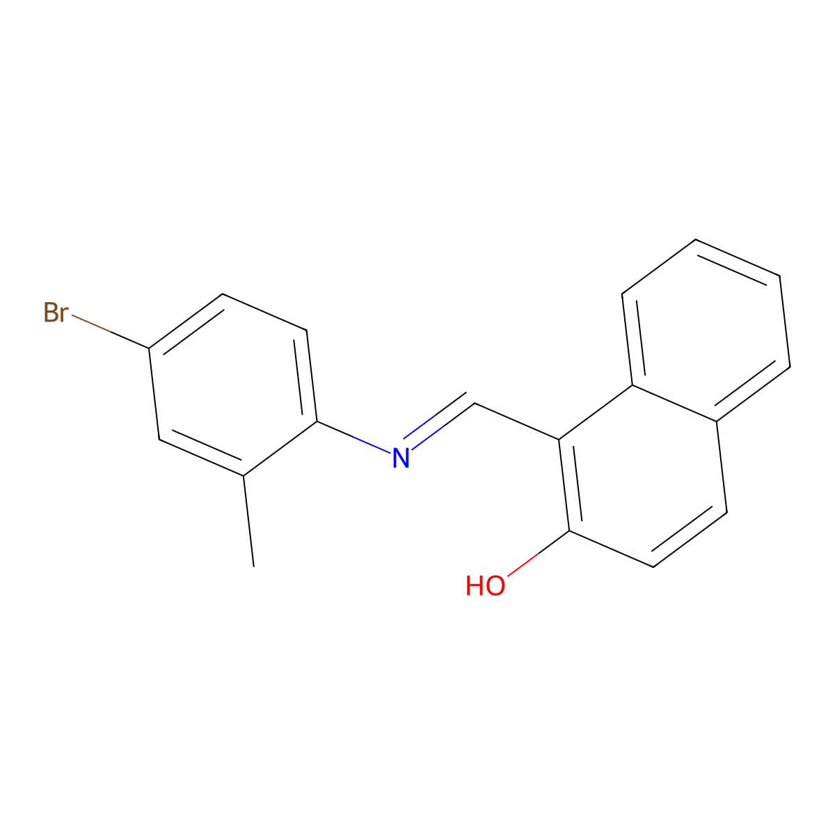 1-[(E)-[(4-Bromo-2-methylphenyl)imino]methyl]naphthalen-2-OL molecular structure, CAS 306743-62-4