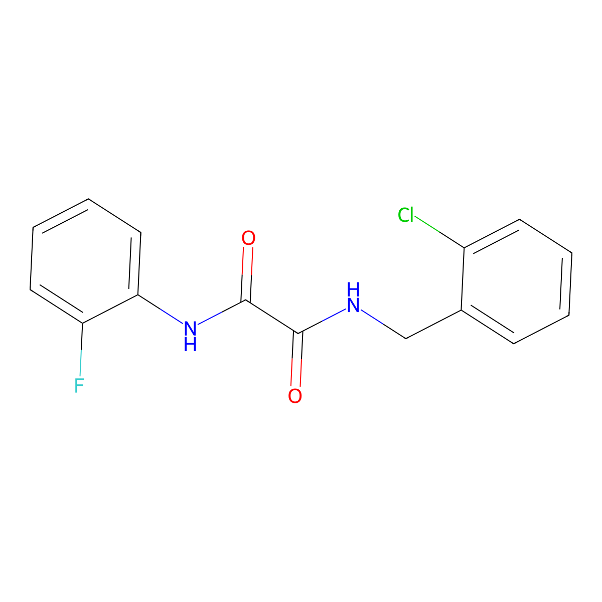 N-[(2-chlorophenyl)methyl]-N'-(2-fluorophenyl)oxamide molecular structure, CAS 306744-29-6